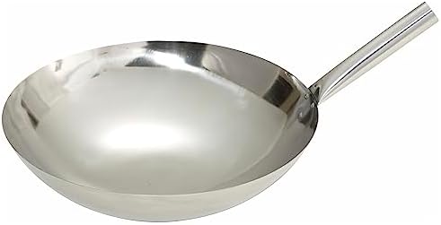 Winco 14" Nailed Joint Stainless Steel Wok