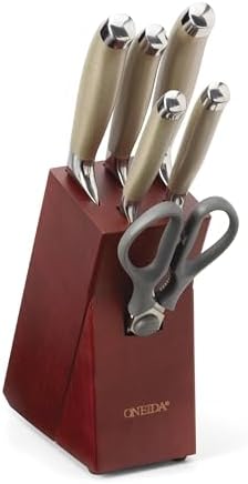 Oneida Preferred Stainless Steel Kitchen Cutlery Set – 7 Piece Essential Knife Set for Daily Cooking Needs, Metallic Finish