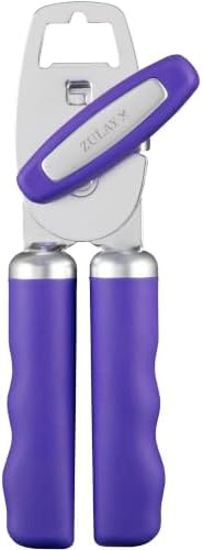 Zulay Kitchen Manual Can Opener Heavy Duty Patented Stainless Steel, Purple