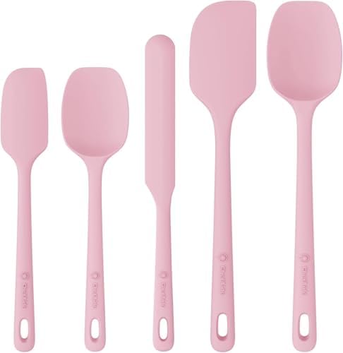 ChefAide 5 Pieces Silicone Spatulas Set, Heat Resistant Rubber Spatula