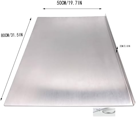 BILLAMB Stainless Steel Cutting Boards for The Kitchen, Suitable for Meat, Fruits, Vegetables, Bread, and Baking Large-sized Cutting Boards (80 x 50cm/31.5 x 19.7 in)