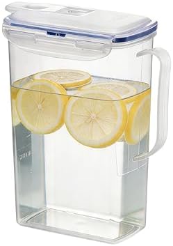 LocknLock Aqua Fridge Door Water Jug | Clear Pitcher | BPA Free Plastic Pitcher with Lid | 2 Quart Pitcher with Lid for Water, Juice, Tea & More Beverages, Clear