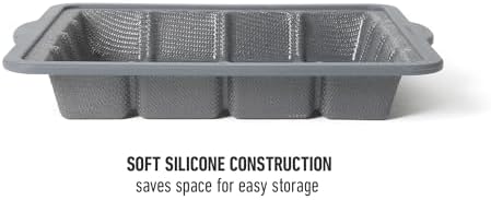 Calphalon Omni 8.3 x 7.4-Inch Cake Pan with GlassFlex Technology, Flexible Silicone & Micro-Woven Glass Core for Ultra Airflow & Even Baking, Grey