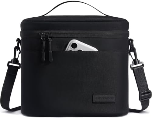 LOVEVOOK Insulated Lunch Box for Women Men, Reusable Lunch Bag for Work Picnic Beach College School, Leakproof Cooler Bag with Shoulder Strap & Ice Pack, Lunch Box/Bag for Mom Teacher Kids Girl Boy