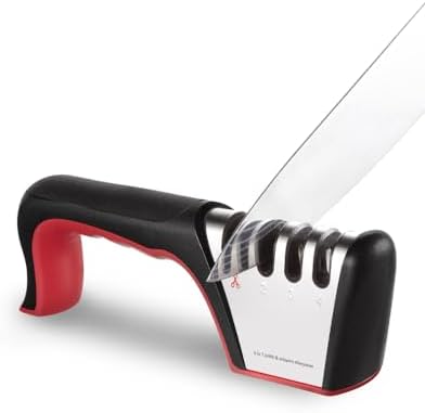 Brigii Knife Sharpener, 4-in-1 Kitchen Knife and Scissor Sharpener