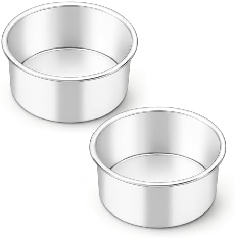 LIANYU 4 Inch Cake Pan Set of 2, Mini Round Cake Tins for Baking