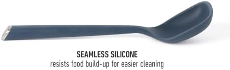 Calphalon Edge Silicone Spoon, Flexible Silicone Cooking Spoon with Reinforced Core, Heat-Resistant Nonstick-Safe Kitchen Spoon for Stirring, Mixing & Serving, Navy