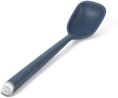 Calphalon Edge Silicone Spoon, Flexible Silicone Cooking Spoon with Reinforced Core, Heat-Resistant Nonstick-Safe Kitchen Spoon for Stirring, Mixing & Serving, Navy