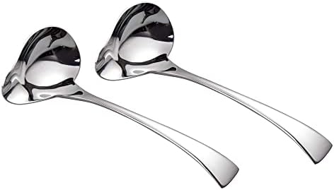 IMEEA 7-Inch Small Sauce Ladle with Pour Spout, 18/10 Stainless Steel Drizzle Spoon for Gravy, Dressing, Sauce, 2-Piece