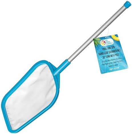 U.S. Pool Supply Pool Skimmer Net with Pole, Handheld Ultra Fine Mesh Pool