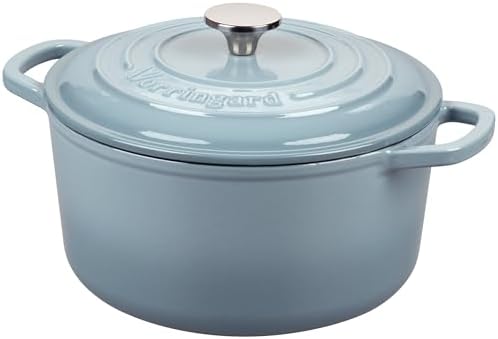 VORRINGARD Enameled Cast Iron Dutch Oven Pot with Lid, for Sourdough Bread Baking, Round Dutch Ovens, 6 Quart, Sea Salt