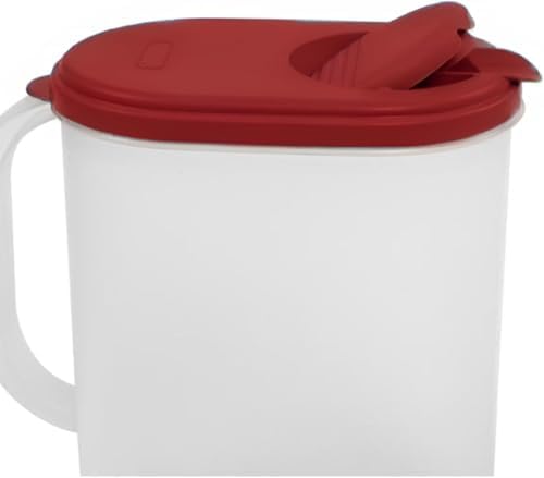 2-Pack Water Pitcher with Lid & Pivot Top Spout 1 Gallon Pitcher - Red
