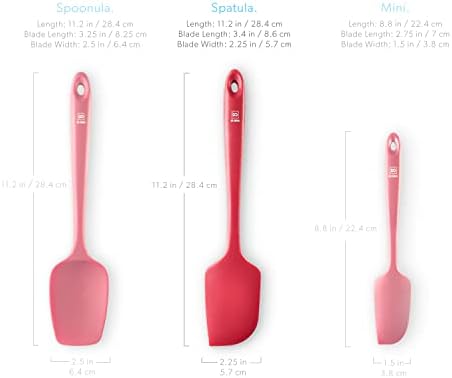 DI ORO Large Silicone Spatula - 600F Heat Resistant, Red