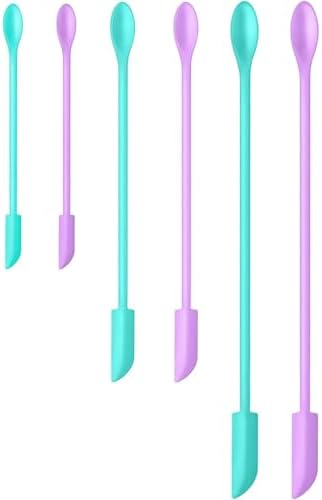 Silicone Spatula Set 6Pcs, Mini Jar Scraper for Makeup & Food
