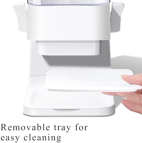 Cereal Dispenser Countertop, 5L Cereal Containers Storage Dispenser for Pantry, Large Dry Food Cereal Dispenser, Not Easy to Crush Cereal, Can Hold Oatmeal, Candy, Snack, Grain, Pet Food (White, 1Pc)