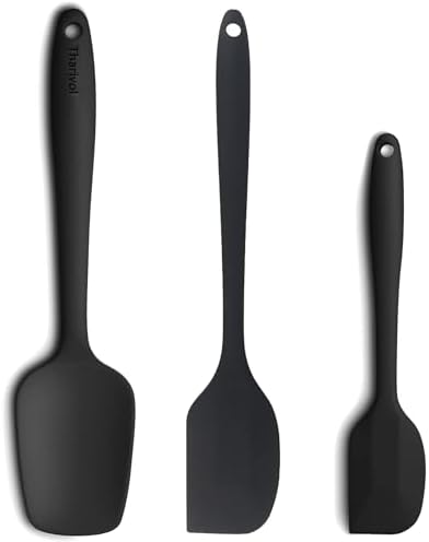 3 Pcs Silicone Spatula,Food Grade Rubber Spatula, Spatulas Silicone Heat Resistant, Used for Baking, Cooking, non Stick, Dishwasher Safe, BPA Free