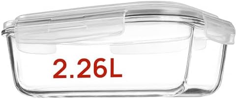 Vtopmart 1Pack 2260ml/76.4oz Extra Large Glass Storage Container with Lid