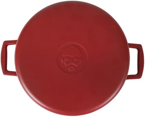 Babish 6-Quart Round Enameled Cast Iron Dutch Oven with Lid – Red, Heavy-Duty Dutch Oven for Slow Cooking, Braising & Baking