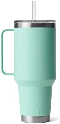 YETI Rambler 42 oz Tumbler with Handle and Straw Lid, Travel Mug Water Tumbler, Vacuum Insulated Cup with Handle, Stainless Steel, Seafoam