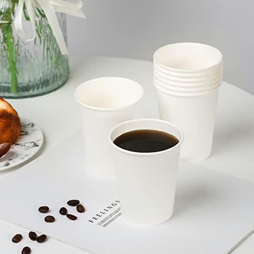 RACETOP 8 oz Disposable Paper Coffee Cups, 300 Pack