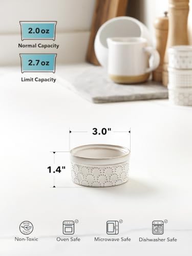LE TAUCI Sauce Cups 2 oz for Charcuterie Boards, Set of 4, Arctic White