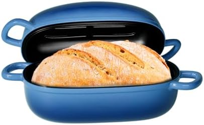 Dutch Oven 9x6 Inch, 2.5QT Cast Iron Bread Pans for Bread Baking