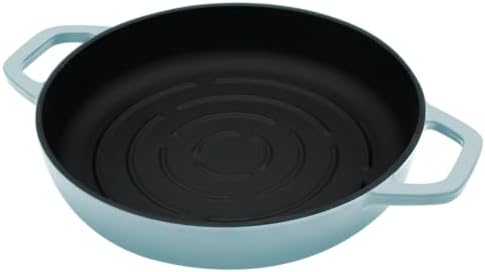Flavehc Cast Iron Bread Oven With Cloche Lid for Baking - Blue Enameled Dutch Oven With Dome Lid for Sourdough - 5 qt