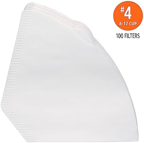 Amazon Basics Number 4 Cone Coffee Filters for 8-12 Cup Coffee Makers, White, 100 Count, 8-Pack