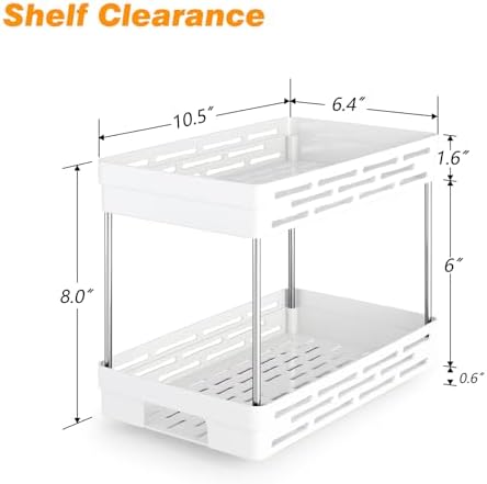 Pull Out Spice Rack Organizer for Cabinet, 3 Packs Slide Out Spice Racks Organizer, Spice Cabinet Organizers, Cabinet Size Need:12'' Highx11'' Deepx5'' Wide,Each Tier Hold 10 Spice Jar - 2 Tier, White