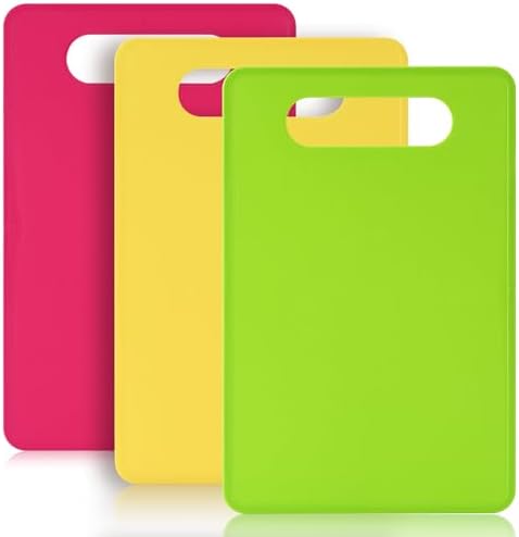 Luckyiren Plastic Cutting Board Set, 3 Pack Small Boards, Dishwasher Safe