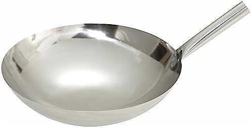 Winco 16" Nailed Joint Stainless Steel Wok