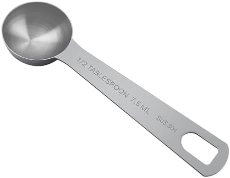 Teaspoon Measuring Spoons, 7.5mL (7.5 cc | 1/4 oz) Stainless Steel Teaspoon Scoop, Long Handle Metal Measuring Spoons for Cooking,Baking (0.25 OZ)