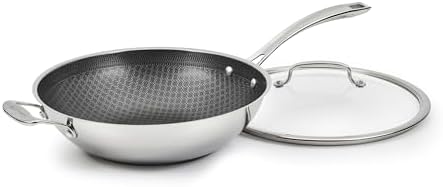 Cuisinart Wok Pan, PurelySear Hybrid, Stainless Steel, 12 Inch
