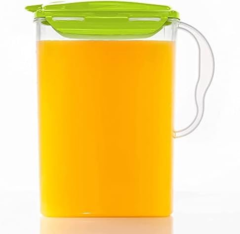 LocknLock Aqua Fridge Door Water Jug | Clear Pitcher | BPA Free Plastic Pitcher with Lid | 3 Quart Pitcher with Lid for Water, Juice, Tea & More Beverages, Green
