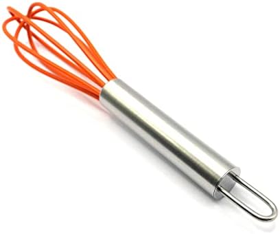 Mini Whisks 6 inch 2Pcs Stainless Whisk+silica gel, Hand Egg Mixer for Flour Cake Egg, Kitchen Cooking Baking Use Whisk
