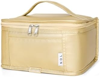 NOL Small Lunch Bag Mini Lunch Box Insulated Lunch Bag for Men/Women Leakproof Cooler Tote Bag Lightweight Nylon Waterproof Lunch Box For Work,Gold