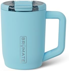 BrüMate Müv - 15oz 100% Leak Proof Insulated Coffee Mug with Handle & Lid - Stainless Steel Coffee Travel Mug - Double Walled Coffee Cup (Glacier)