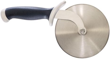 Mercer Culinary Millennia Pizza Cutter with White Handle, 5 Inch Wheel, Stainless Steel