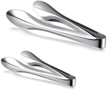 2 Pack Silver Polished Serving Tongs 6 Inch,9 Inch