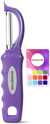 Rainspire Vegetable Peeler Potato Peelers for Kitchen, Sharp Stainless Steel Blades Veggie, Comfortable Handle Fruit Peeler, Carrot Peeler Apple Peeler Dishwasher Safe, Purple, 1-Pack