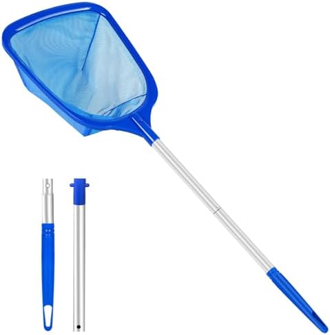 Hot Tub Skimmer Net with Ultra Fine Mesh, Handheld Spa Pool Net for Fine Debris & Leaves, Lightweight Safe-Edge Cleaner for Hot Tubs, Small Pools & Spas