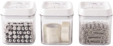 Felli Flip Tite Food Storage Container 4" Small Size Airtight Lid Lock Top, Stackable Kitchen Canister for Space Saving, Pantry Fridge Cupboard Organizer, Spice Seasoning Pet Treats Snack (0.5 qt)