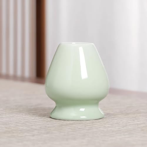 Ceramic Matcha Whisk Holder Stand for Bamboo Matcha Chasen (Green)
