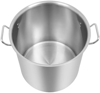 33L/34.9Qt Commercial Large Stock Pot with Lid,Nickel Free Stainless Steel Cookware Healthy Polished Stockpots, Induction Soup Pot for Cooking Home Use