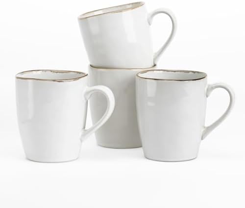 famiware Aurora Coffee Mugs, 14oz Mug Set of 4, Stoneware Cup with Handle