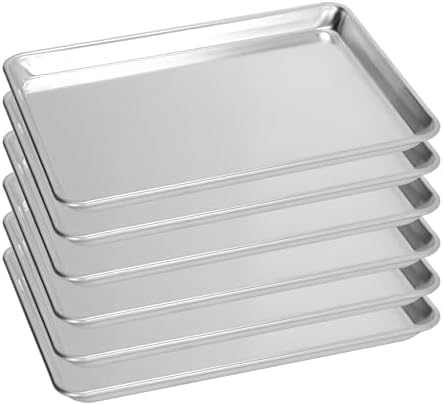 BIEAMA 6 Pack 15" x 21" Baking Sheet Pan, Aluminum Large Size Cookie Sheets