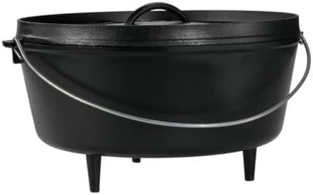 Lodge Pre-Seasoned Cast Iron Deep Camp Dutch Oven with Lid, 10 Quart