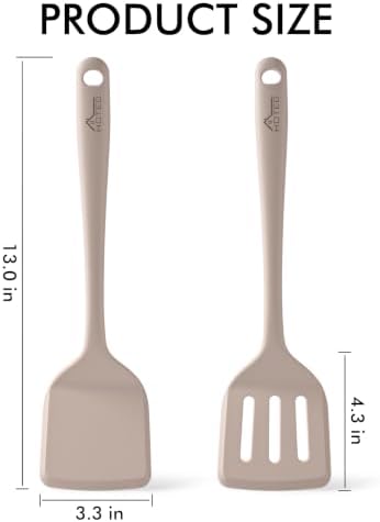 HOTEC 2-Pack Silicone Cooking Turner Spatula set, Khaki