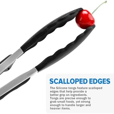 Kitchen Tongs for Cooking, Stainless Steel, Non Scratch Silicone Tip,3 Pack
