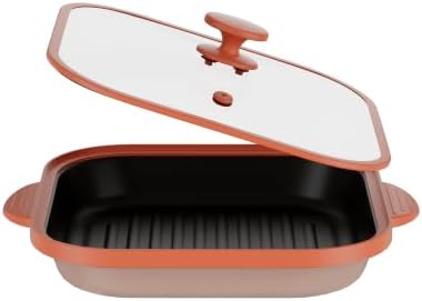 Microwave Grill Pan with Glass Cover - Bacon Cooker, Crisper & Grilled Cheese Maker, Microwave Cookware,Dishwasher Safe for Easy Clean